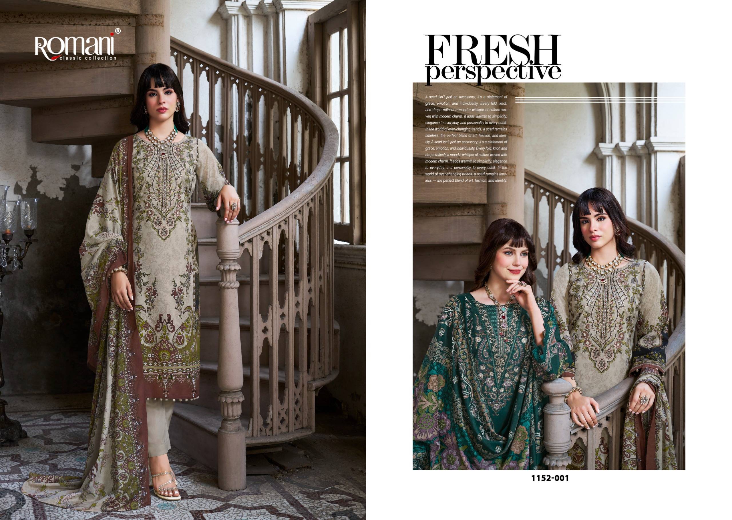 AARZU VOL-33 by ROMANI 1152-001 TO 1152-008 SERIES Pakistani Stylish Embroidered Soft Cotton COLLECTION At Wholesale Price